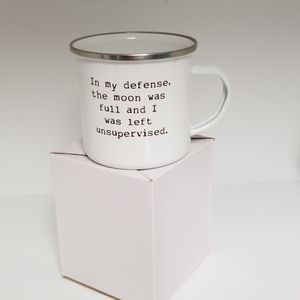 White lightweight stainless steel enamel coated mu